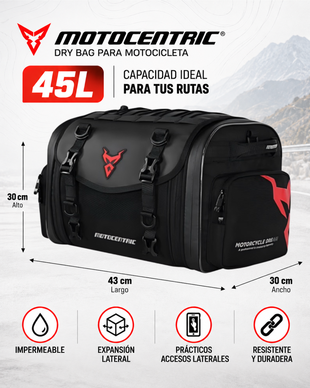 Dry Bag Motocentric 45 Litros