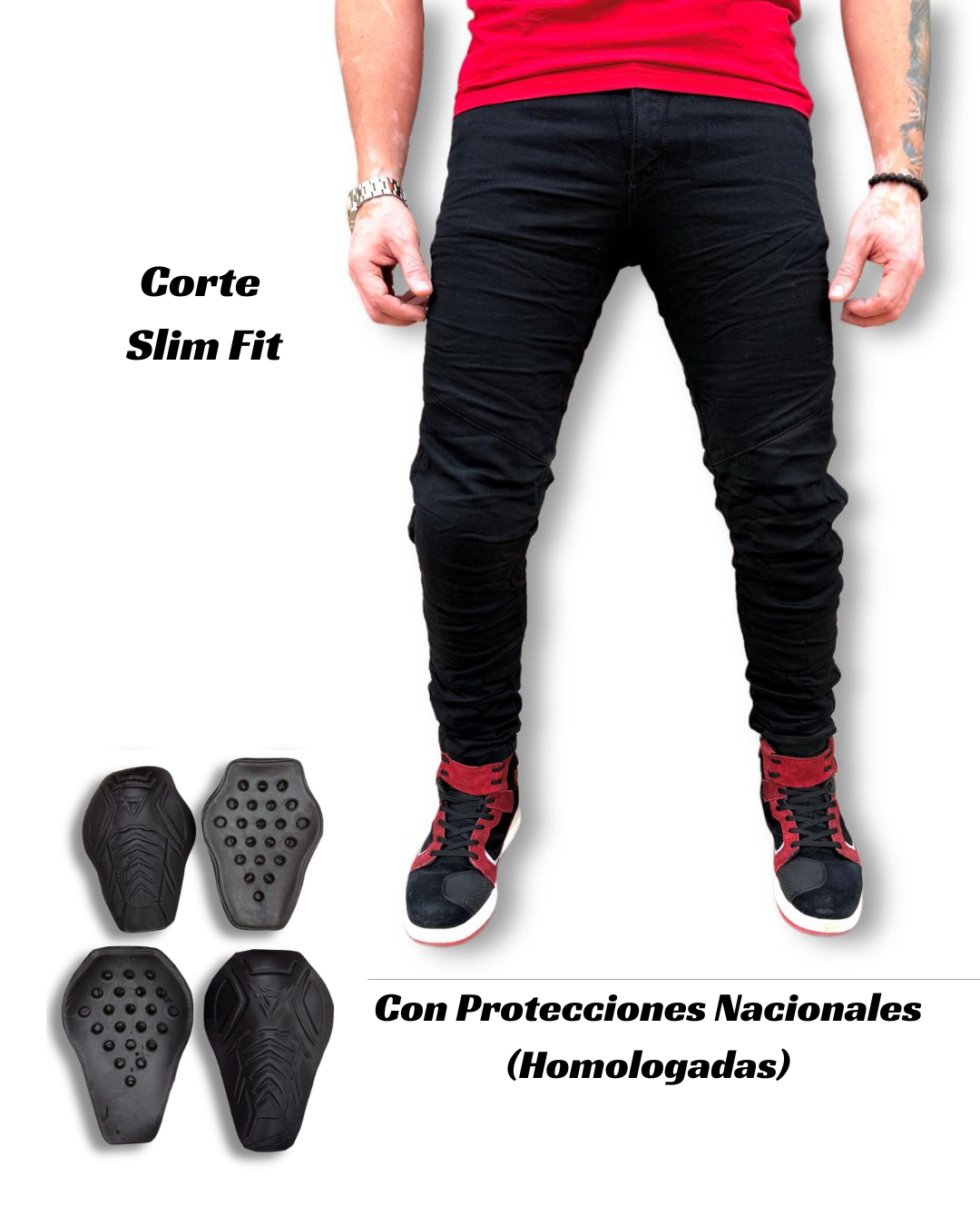 COMBO Jean BT Negro + Protección Homologada