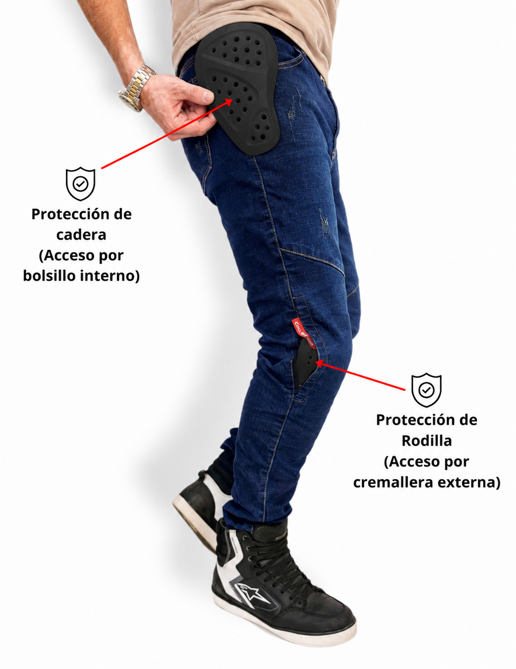 COMBO Jean BT Azul + Protección Homologada